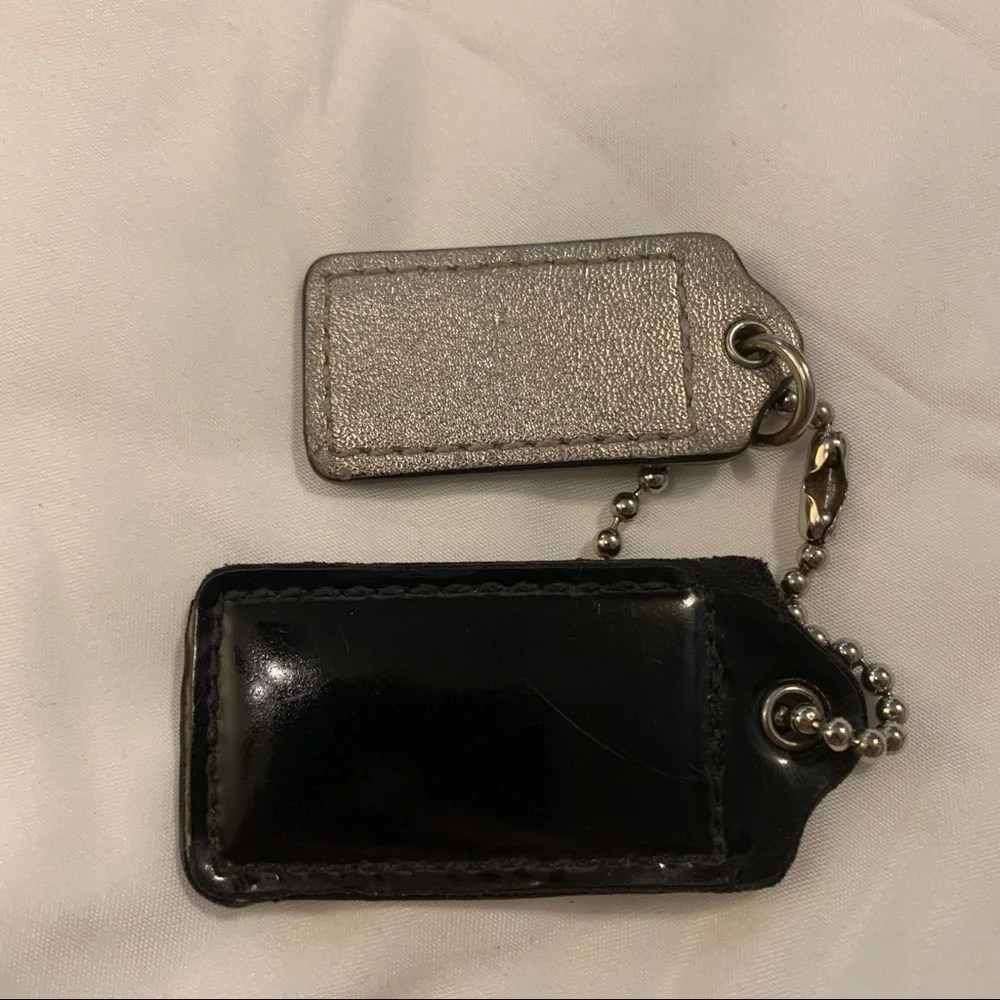 NWOT Coach Patent and Metallic Leather Keyring Bag Charms
